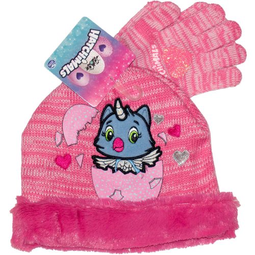 Hatchimals sapka kesztyű szett rózsaszín