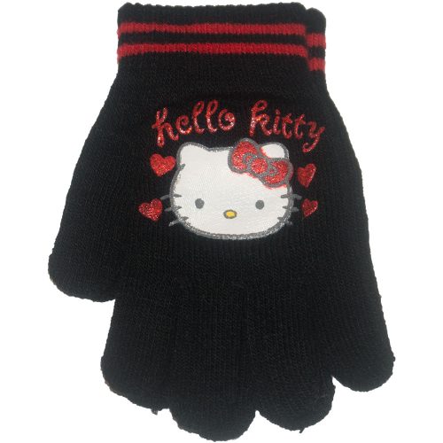 Hello Kitty kötött kesztyű fekete